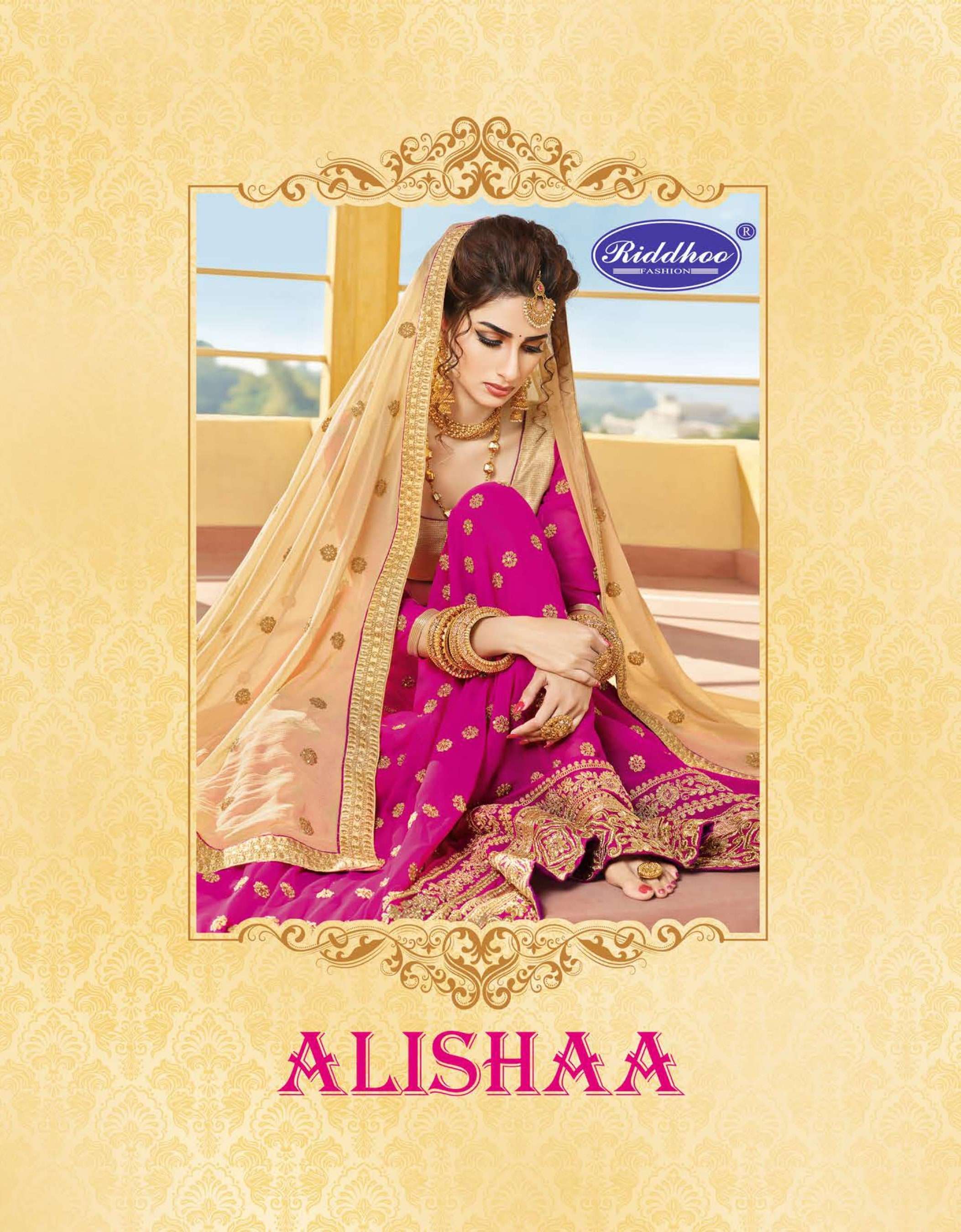 ALISHAA BY RIDDHOO FASHION 10681 TO 10688 SERIES INDIAN TRADITIONAL BEAUTIFUL STYLISH DESIGNER HEAVY EMBROIDERED PARTY WEAR GEORGETTE LEHENGAS AT WHOLESALE PRICE